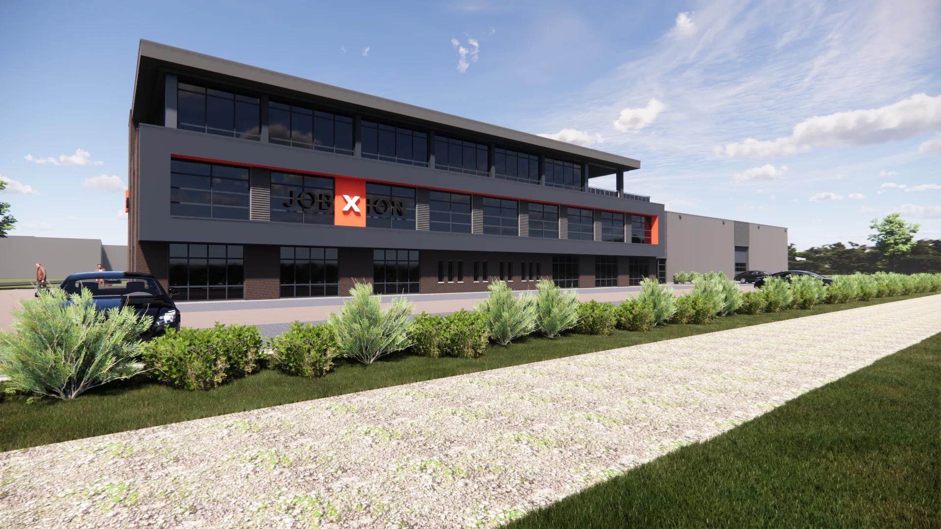 Ontwerp uitbreiding bedrijfspand JobXion in Geldermalsen